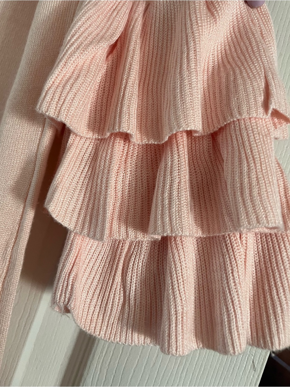 NWT Francesca's Collections Knit Ruffle Dress Blush Pink size small - Picture 3 of 8